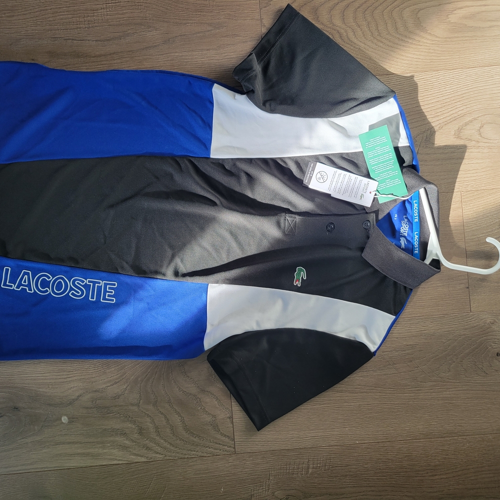 Lacoste Blue and Black Polo Shirt